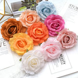 30pcs/12CM Big White Rose Artificial Silk Flower Heads DIY Scrapbooking Wedding Home Party Cake Decoration Fake Flowers Wreath