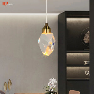 HD Luxury Pendant Lights For Dining Living Room Bedroom Bedside Kitchen Cafe Bar Indoor Decor LED Crystal Hanging Ceiling Lamps