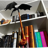 Dragon Flame Book Nook Decoration Creative Funny Spray Fire Dragon Bookshelf Ornament Halloween Birthday Gift Home Decoration