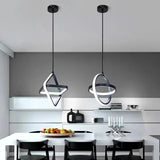 Modern Led Pendant Lights Black Chandelier For Dining Room Bedroom Bedside Pendant Lamp Home Dining Table RoomDecor Hanging Lamp