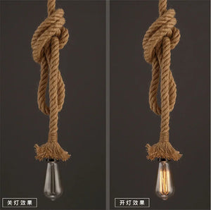 New Vintage Retro Hemp Rope Lamps Bases Home Chandeliers LED Lights Base AC220V Lamps Holder for Ceiling Lights Home Restaurant