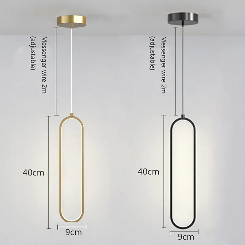 Modern Minimalist LED Pendant Light Chandelier For Bedroom Restaurant Living Room Gold Black Hanging Lamps Decoration Led Lustre