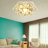 Modern Light Flower Shape Ceiling Crystal Chandelier Bedroom Living Room Interior Hallway Kitchen LED  Lighting