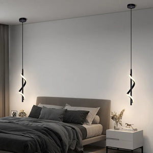 Lustre Bedside Rotating Chandelier Pendant Lights Lampara Colgante Techo Luminaire Suspendu Quarto Casal Chambre Kroonluchters