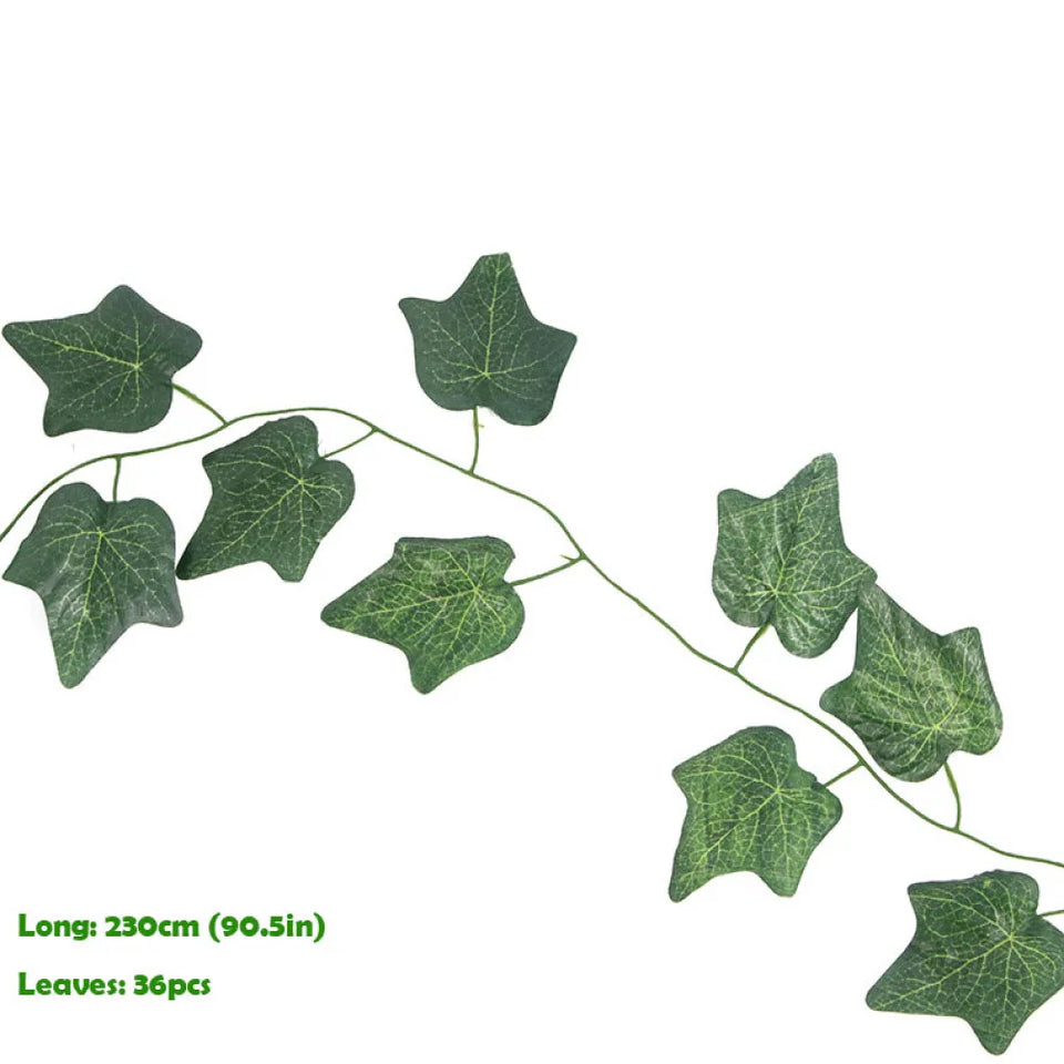 240cm Leaf Vine Artificial Hanging Plants Liana Silk Fake Ivy Leaves For Wall Green Garland Decoration Home Decor Party Vines