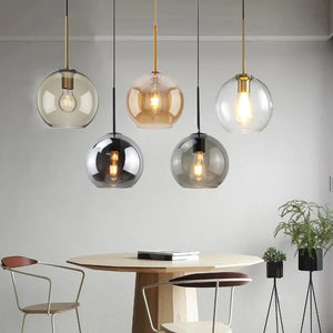 Nordic Glass Pendant Light glass Hanging Lamp Dining Room Chandelier Living Room Bedroom Cafe Study LED Lamps Room Decor Lustre