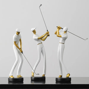 Creative Golfer Figurines Abstract Simple Color Golf Player Model Ornament Sporting Style Decor Modern Home Decorative Articles