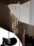 Modern home decoration crystal chandelier, stair Pendant lamp, living room Pendant lights, interior lighting