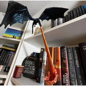 Dragon Flame Book Nook Decoration Creative Funny Spray Fire Dragon Bookshelf Ornament Halloween Birthday Gift Home Decoration