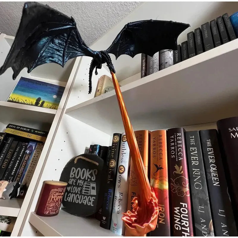 Dragon Flame Book Nook Decoration Creative Funny Spray Fire Dragon Bookshelf Ornament Halloween Birthday Gift Home Decoration