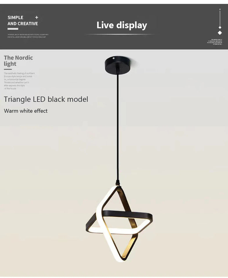 Modern Led Pendant Lights Black Chandelier For Dining Room Bedroom Bedside Pendant Lamp Home Dining Table RoomDecor Hanging Lamp