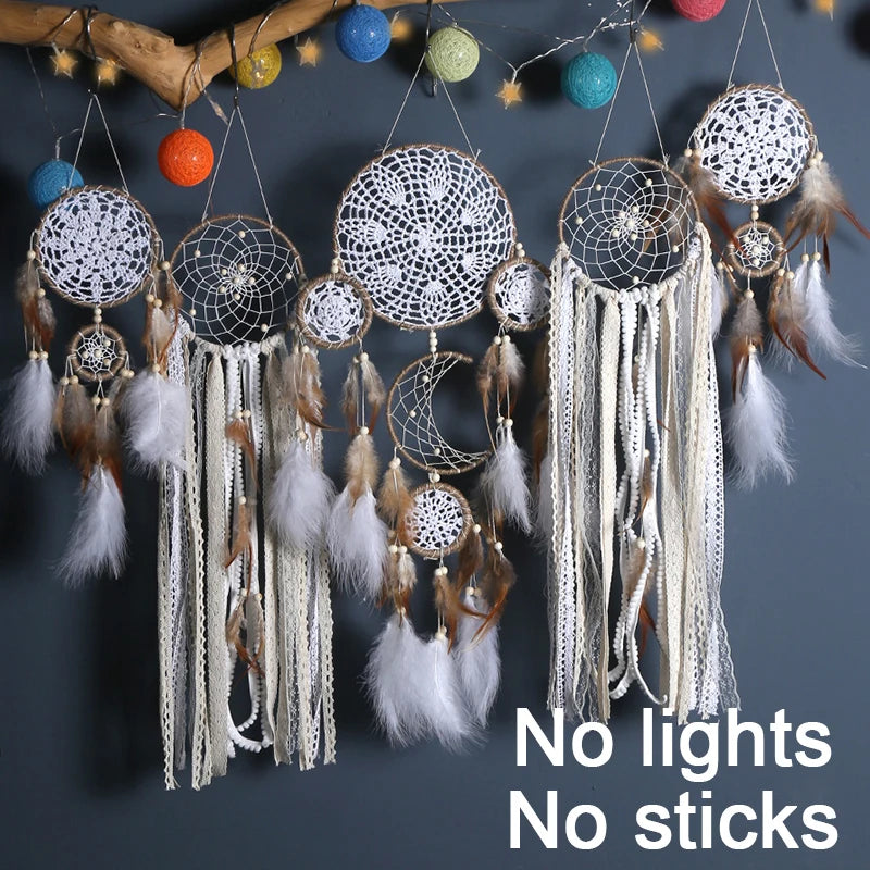 5pcs/set Dream Catchers Boho Home Decor Macrame Dream catchers Wall Hangings Moon Ramadan Baby Nordic Room Kids Nursery Ornament