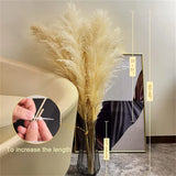 120cm Artificial Pampas Grass Bouquet Pampas Grass Long Dry Plant Decorative Wedding Home Room Christmas Decor Natural Flower