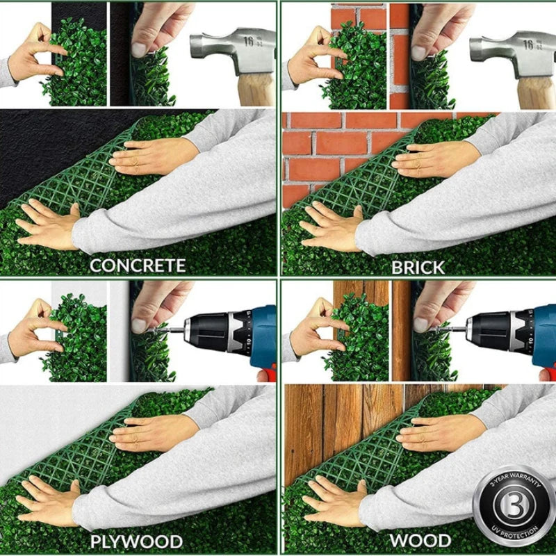 Artificial Plants Grass Wall Backdrop Decoration Boxwood Hedge Panels for Indoor Outdoor Home Garden Balcony Decor Wedding Party