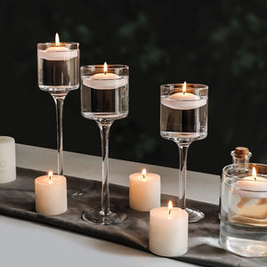 3PCS Glass Candle Holders Set Tealight Candle Holder for Home Wedding Table Centerpieces Crystal Holder Dinner Table Setting