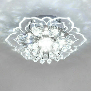 Modern Light Flower Shape Ceiling Crystal Chandelier Bedroom Living Room Interior Hallway Kitchen LED  Lighting