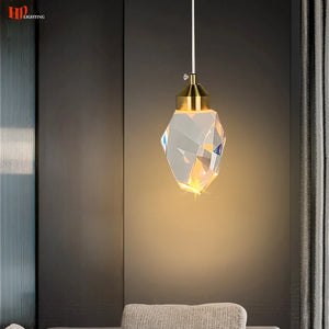 HD Luxury Pendant Lights For Dining Living Room Bedroom Bedside Kitchen Cafe Bar Indoor Decor LED Crystal Hanging Ceiling Lamps