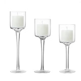 3PCS Glass Candle Holders Set Tealight Candle Holder for Home Wedding Table Centerpieces Crystal Holder Dinner Table Setting