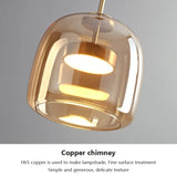 Modern LED Glass Pendant Light Amber Hanging glass Lamp For Dining Room Bar Indoor Decor Lighting Bedroom Bedside Led Luminaire